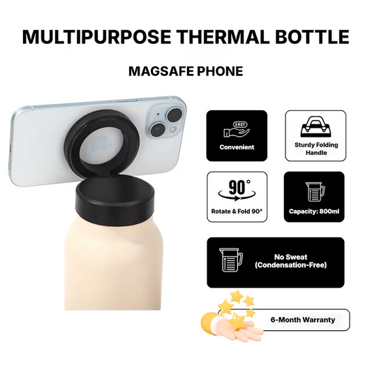Water Bottle With Magnetic Phone Holder