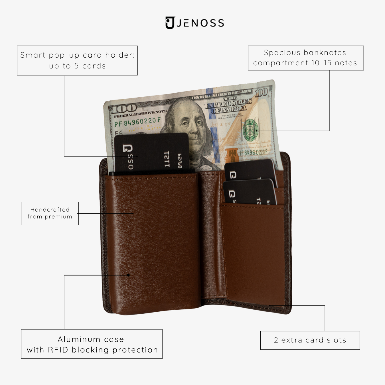 Vincenzo - Full Grain Saffiano Leather, Bifold Wallet