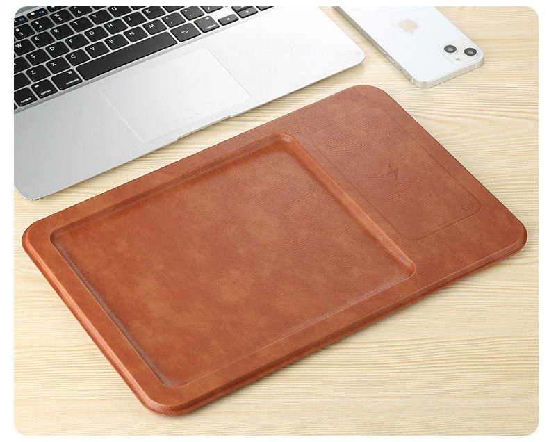 PU Leather Wireless Charging Mouse Pad