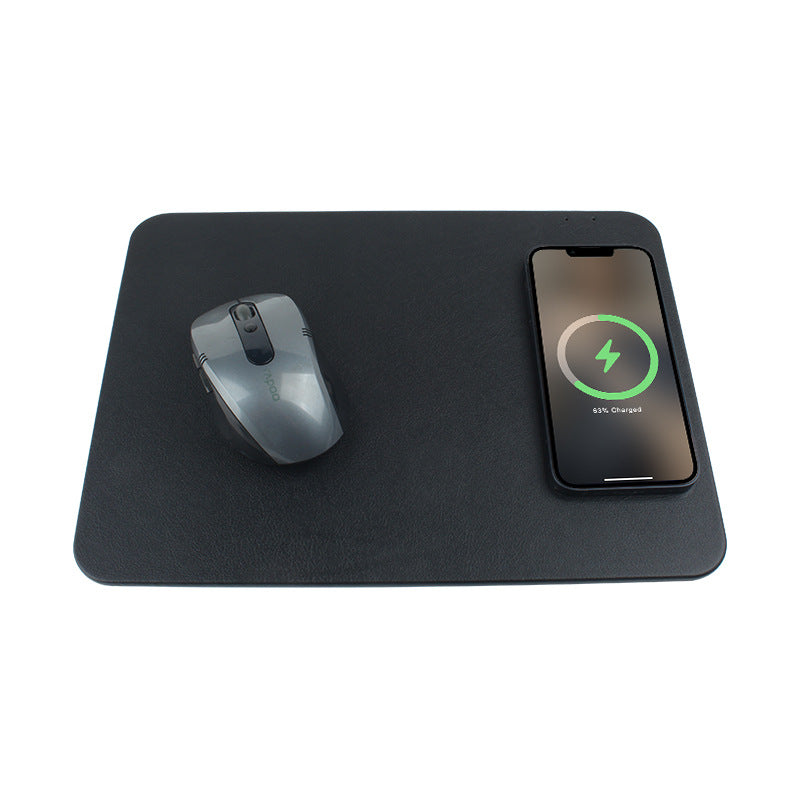 PU Leather Wireless Charging Mouse Pad