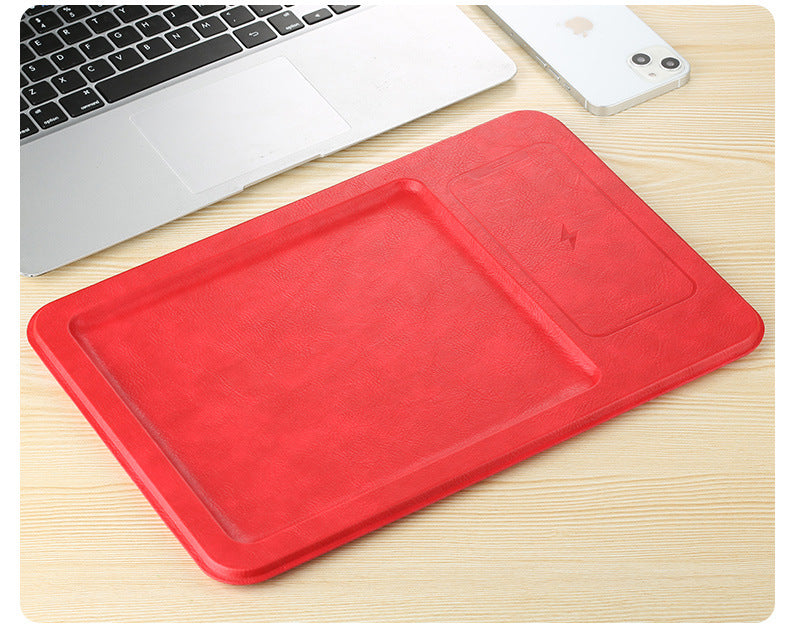 PU Leather Wireless Charging Mouse Pad