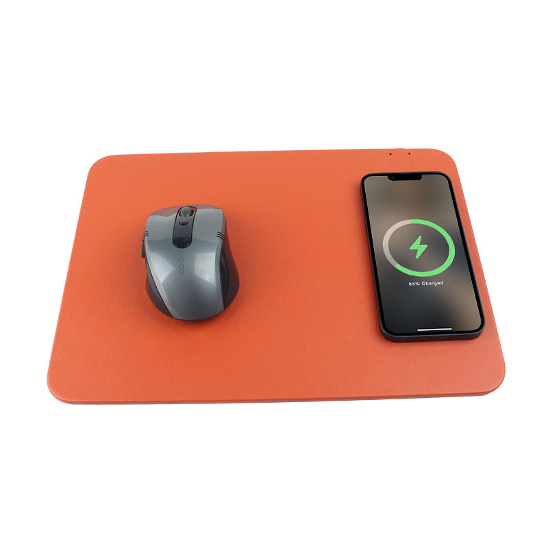 PU Leather Wireless Charging Mouse Pad