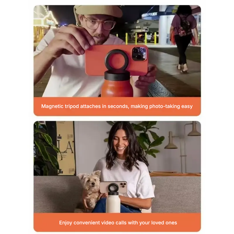 Water Bottle With Magnetic Phone Holder
