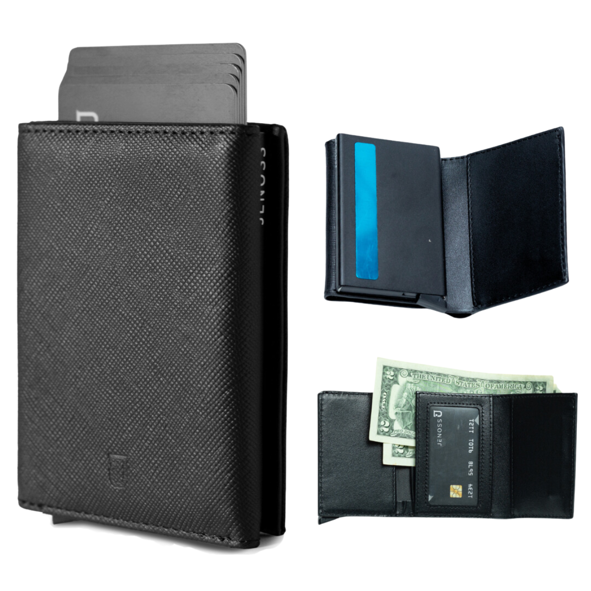 Dean Wallet - Full Grain Saffiano Leather, Tri-fold