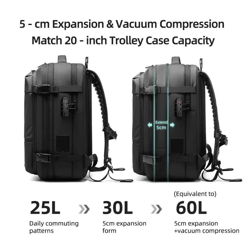 Expandable Vacuum Compression Travel Backpack