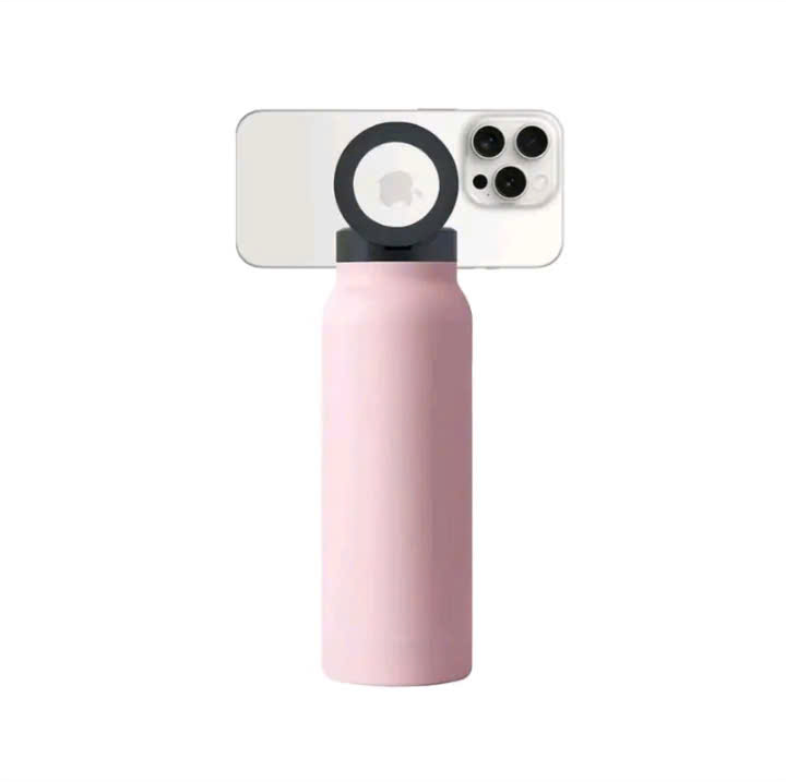 Water Bottle With Magnetic Phone Holder